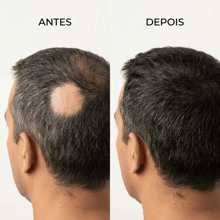 Antes e depois: Areata em remissão